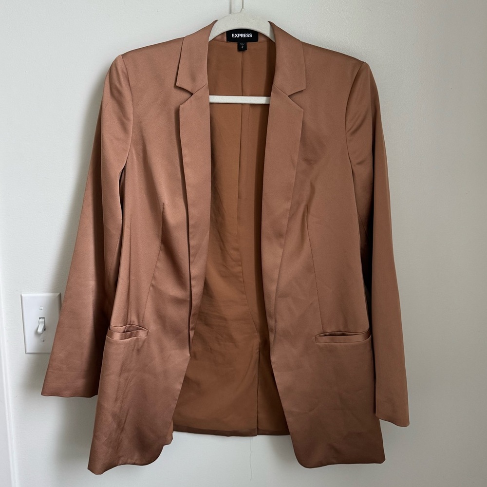 NWOT Express bronze satin blazer